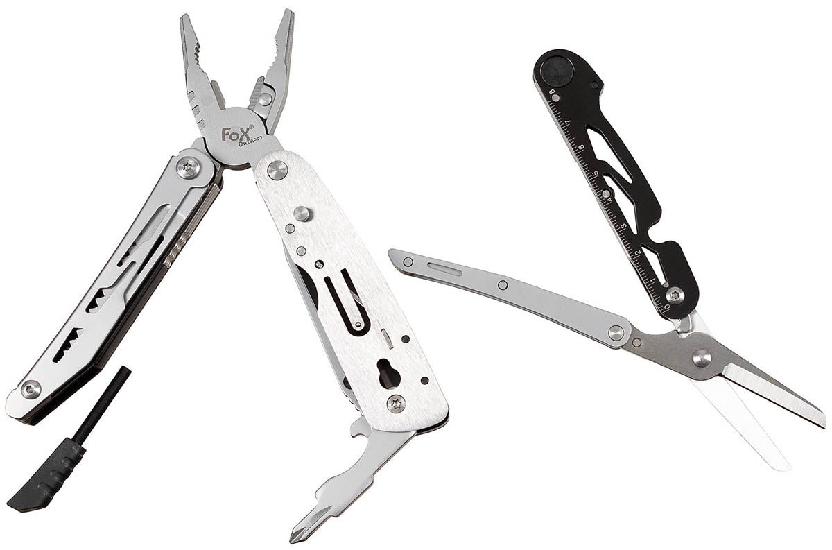 Pince multifonctions Fox Outdoor 7 outils avec ciseaux et jeu de 9 embouts
