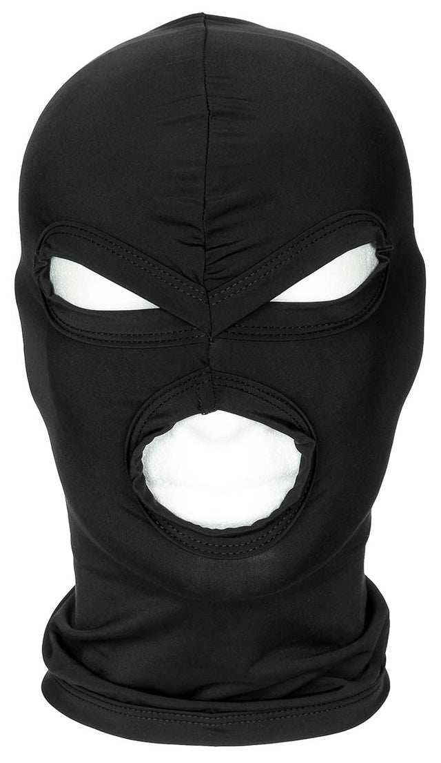 Cagoule fine 3 trous MFH en élasthanne extensible à ouverture oculaire bordée