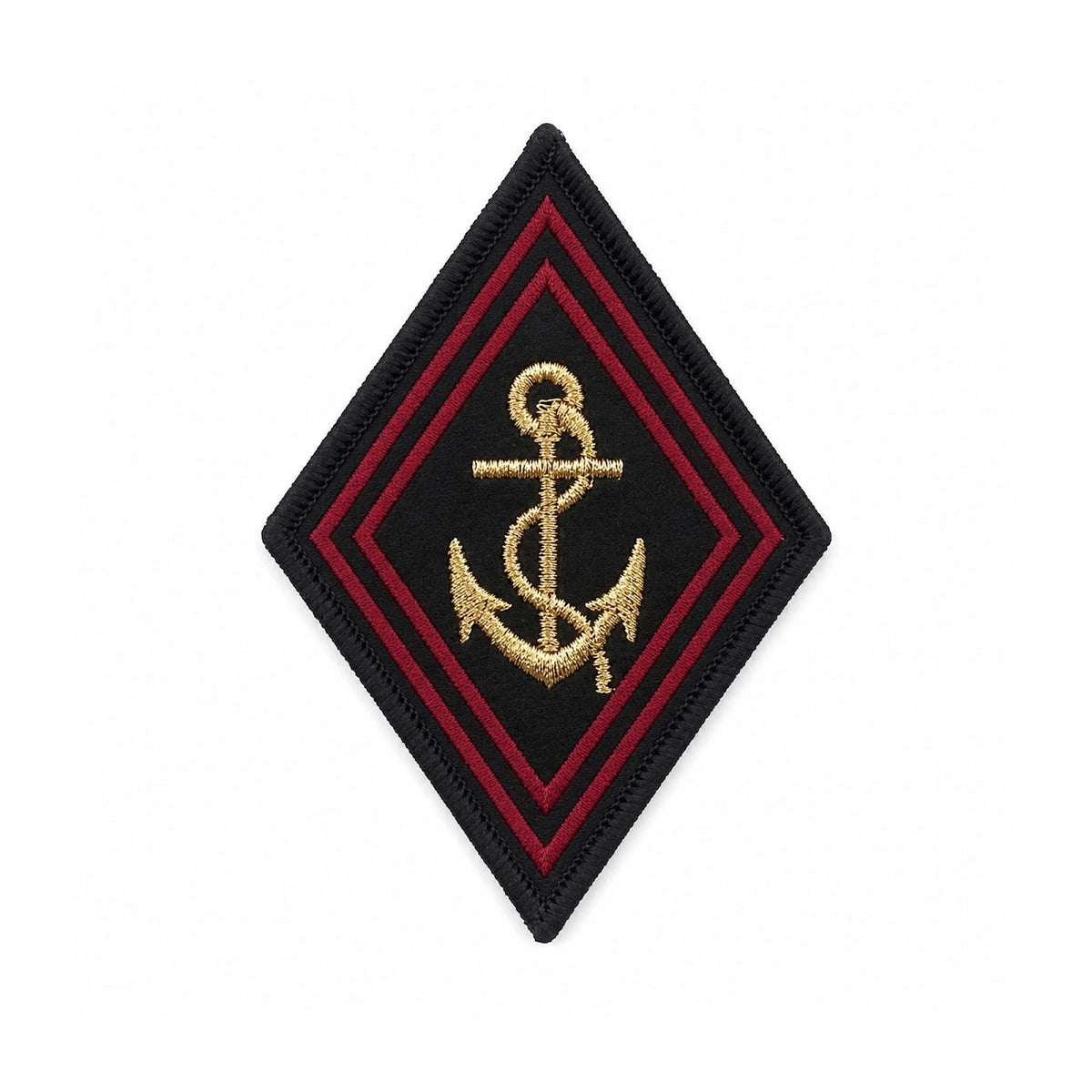Écusson brodé losange Troupes de Marine 60 x 80 mm dos auto-agrippant