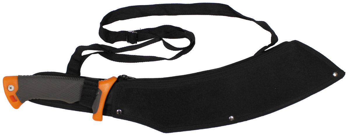 Machette Samurai MFH lame acier 3Cr13 de 34 cm avec étui nylon et bandoulière