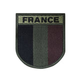 Écusson brodé France basse visibilité 75 x 65 mm à dos auto-agrippant