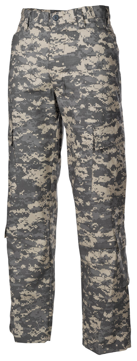 Pantalon de combat US ACU MFH Rip Stop 100 % coton huit poches logements genouillères
