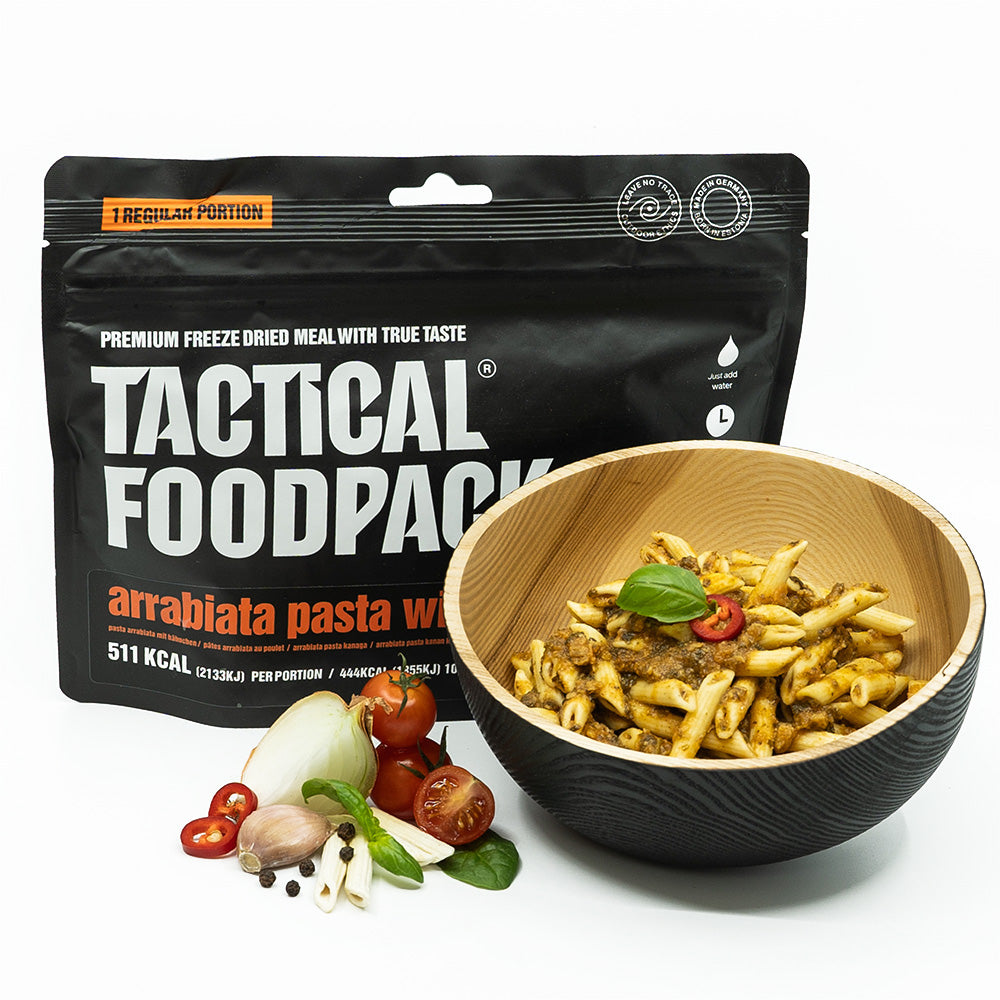 Ration lyophilisée Tactical Foodpack Poulet et pâtes sauce arrabiata
