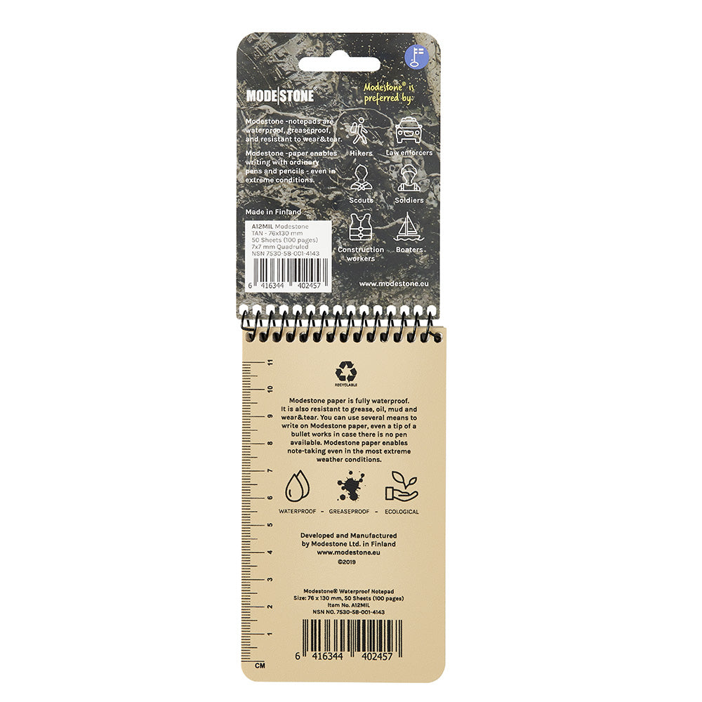 Carnet Modestone tout-temps militaire format de poche 100 pages 76 x 130 mm