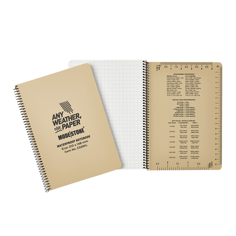 Carnet Modestone tout-temps militaire format A5 100 pages 148 x 210 mm