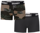 Caleçon Brandit Boxer Logo lot de deux en coton extensible à large ceinture élastique