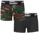 Caleçon Brandit Boxer Logo lot de deux en coton extensible à large ceinture élastique