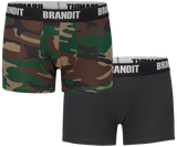 Caleçon Brandit Boxer Logo lot de deux en coton extensible à large ceinture élastique
