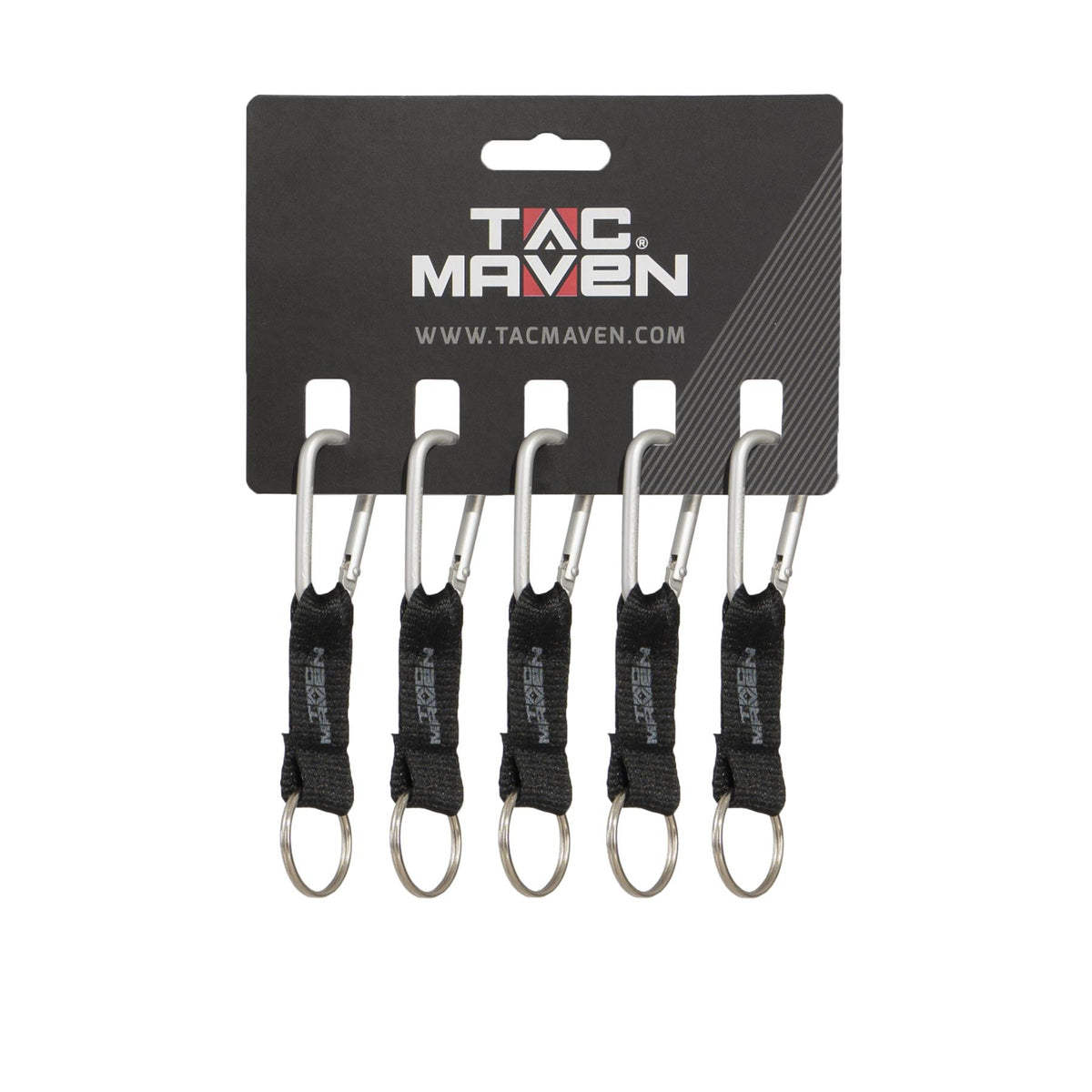 Lot de 5 mousquetons utilitaires Tac Maven en aluminium dormant de 5 mm avec anneau