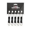 Lot de 5 mousquetons utilitaires Tac Maven en aluminium dormant de 5 mm avec anneau