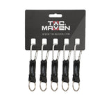 Lot de 5 mousquetons utilitaires Tac Maven en aluminium dormant de 5 mm avec anneau