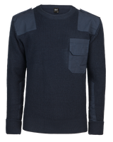 Pull Brandit BW en maille polyacrylique renforts coton épaules et coudes poche poitrine