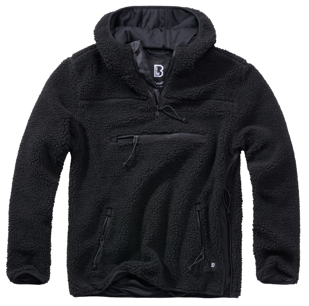 Polaire Brandit Teddyfleece Worker à capuche doublée quatre poches fermeture centrale