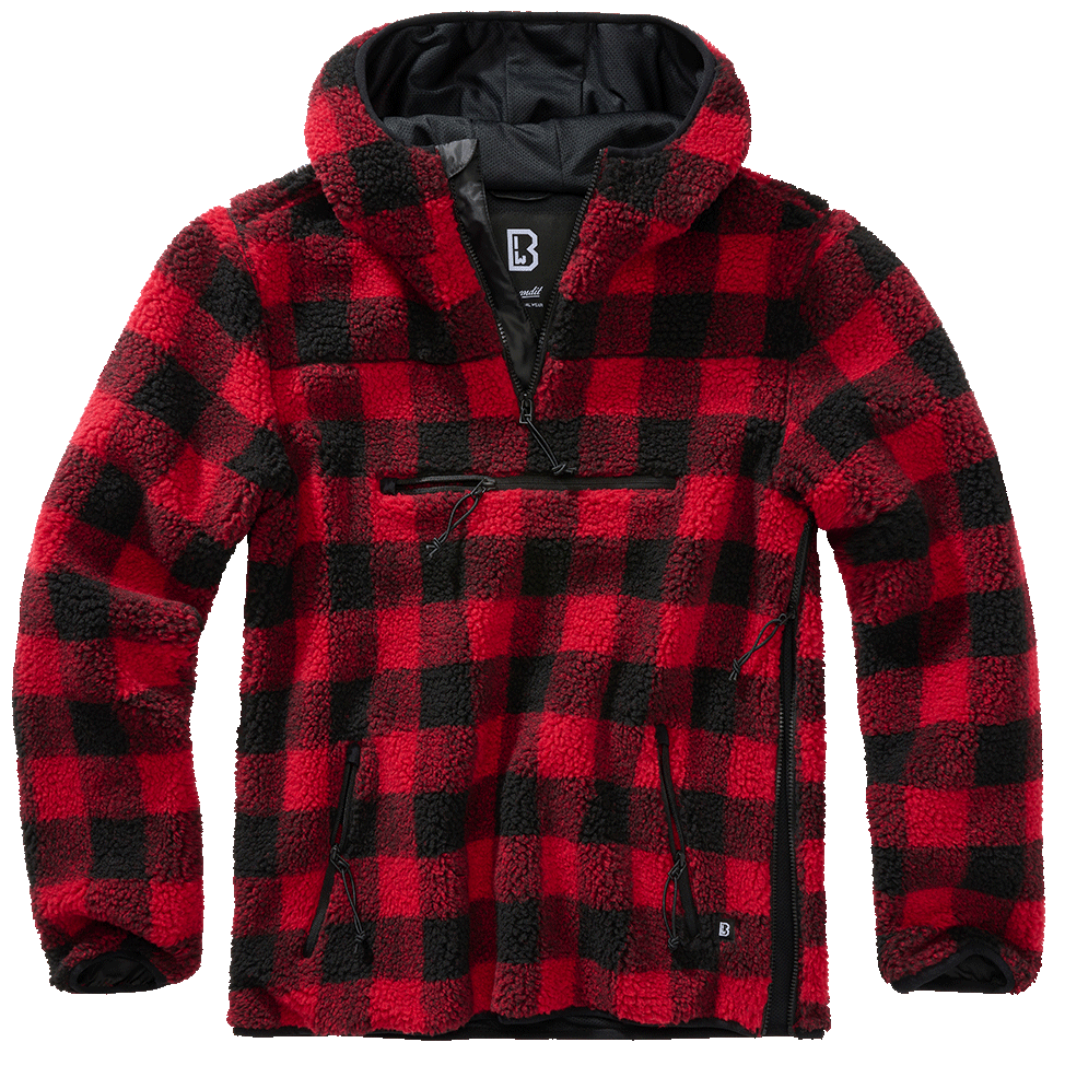 Polaire Brandit Teddyfleece Worker à capuche doublée quatre poches fermeture centrale