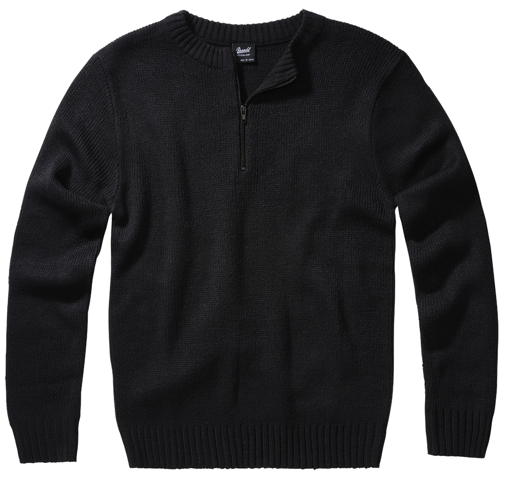 Pull Brandit Army en maille polyacrylique col rond à fermeture éclair et bords côtes