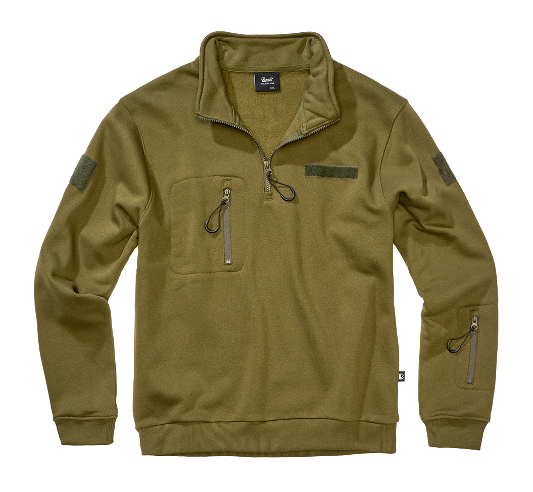 Sweat Brandit Tactical Troyer molleton gratté capuche et surfaces auto-agrippantes