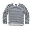 Sweat Brandit Marine en coton molleton gratté col rond et manches longues rayées