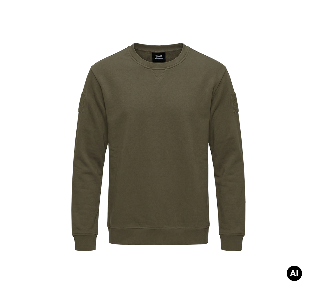 Sweat Brandit Plüsch col rond en coton surfaces auto-agrippantes et larges bords côtes