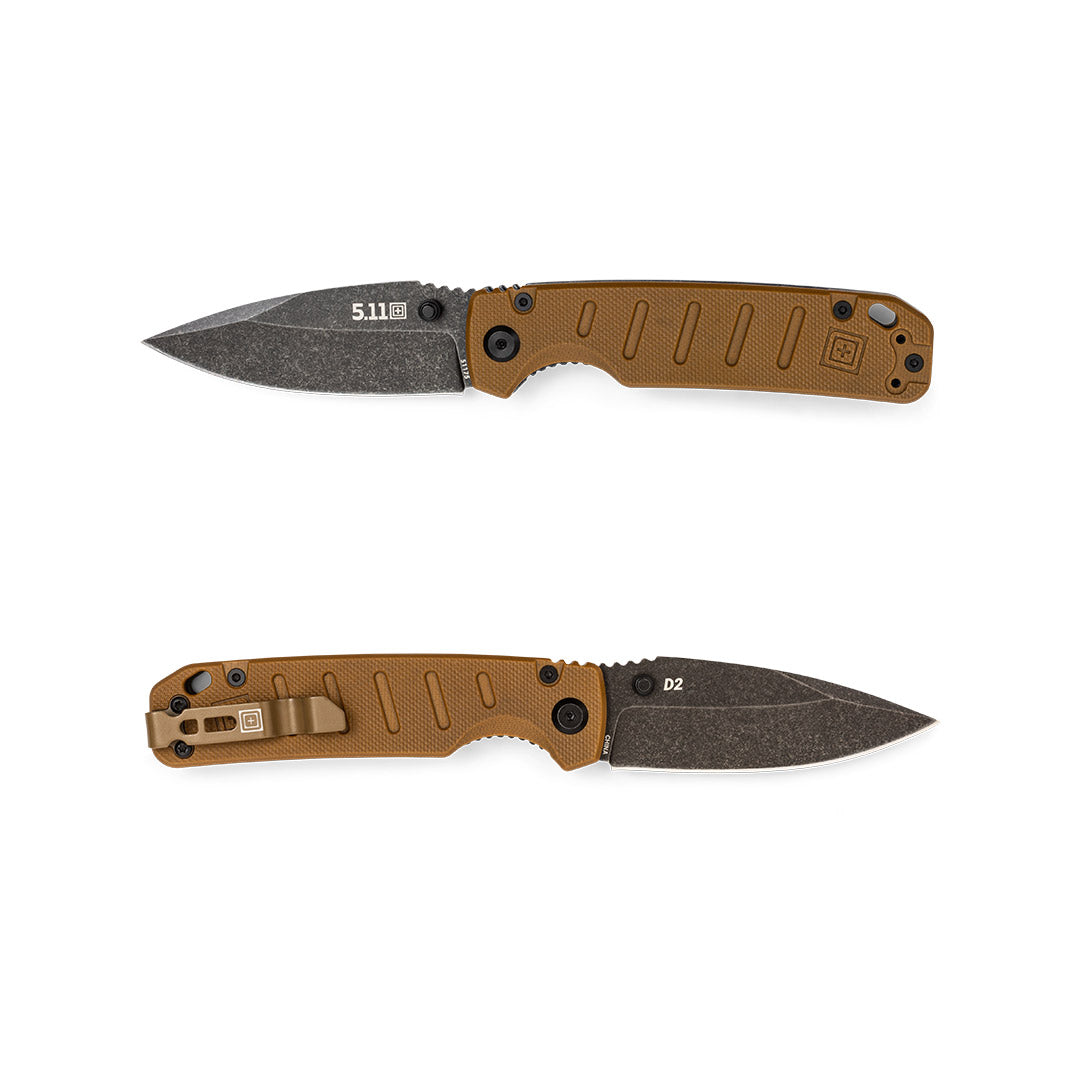 Couteau pliant 5.11 Tactical Braddock DP Mini lame 7,6 cm en acier D2 manche G10