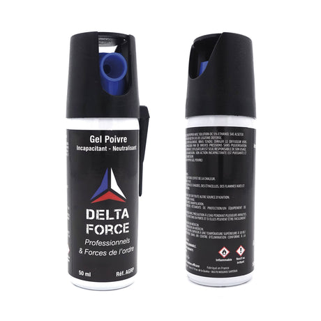 Aérosol de défense Delta Force Red Pepper OC 50 ml portée annoncée 5 à 7 mètres