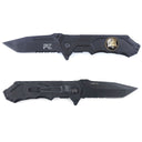 Couteau pliant Survival Sapeurs-Pompiers lame acier 440 de 8,5 cm avec étui