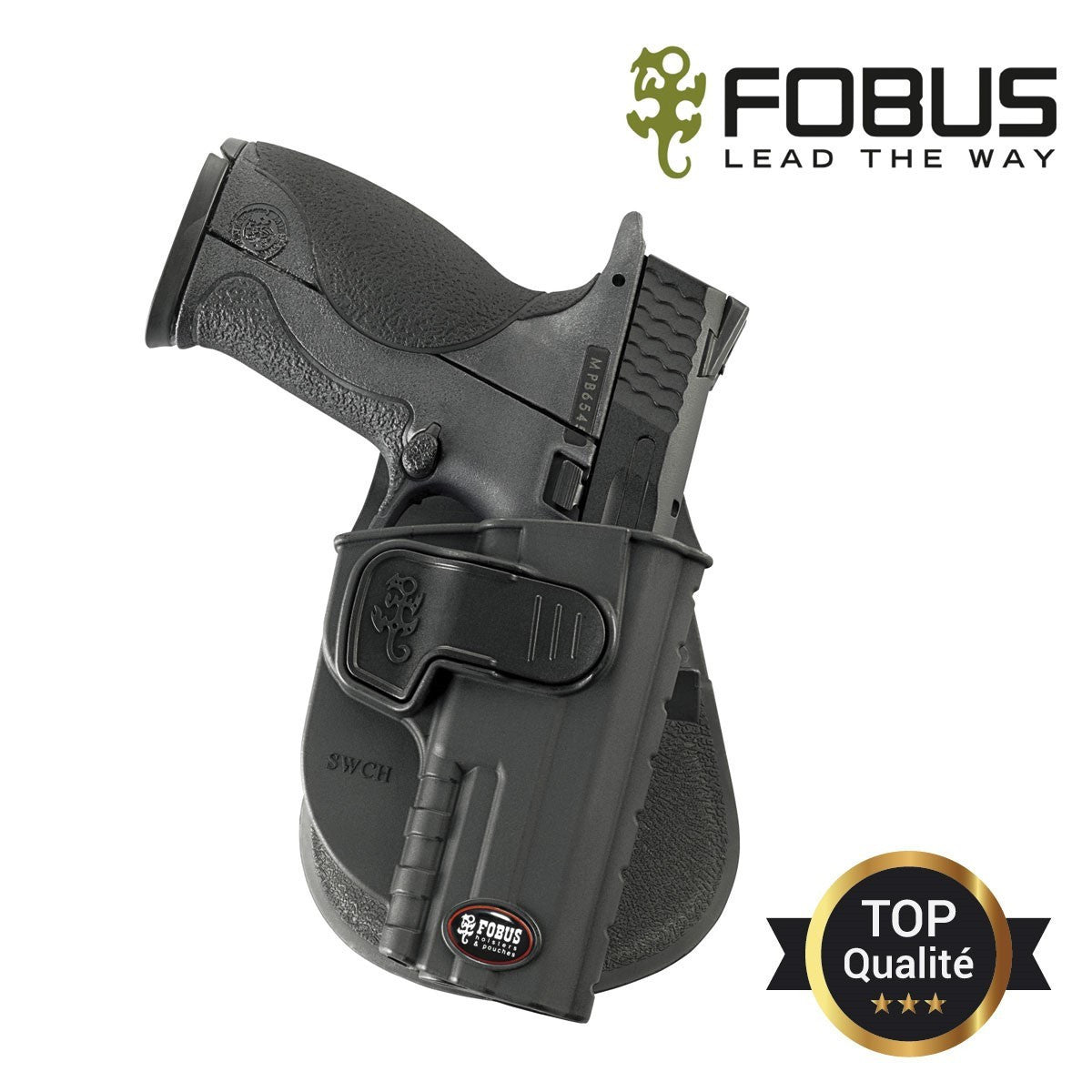 Holster à port apparent Fobus polymère pour Smith Wesson MP9 paddle fixe