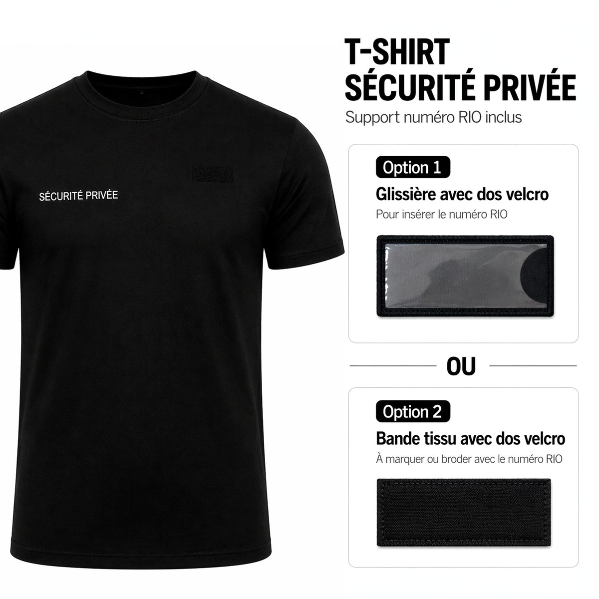 T-shirt Sécurité privée Patrol Equipement 100% coton marquage rétroréfléchissant