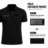 Polo Sécurité privée Patrol Equipement en coton marquage rétroréfléchissant deux faces
