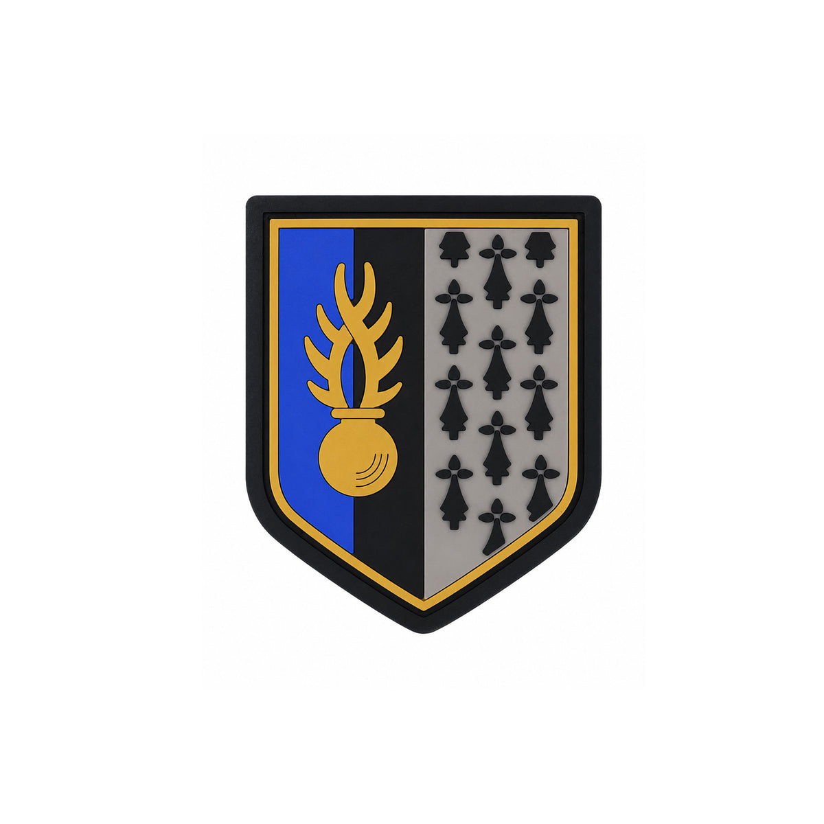 Écusson Légion de Gendarmerie Mobile en élastomère 8 x 6,5 cm auto-agrippant
