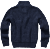 Pull enfant Brandit Marine Troyer maille acrylique col montant à glissière bords côtes