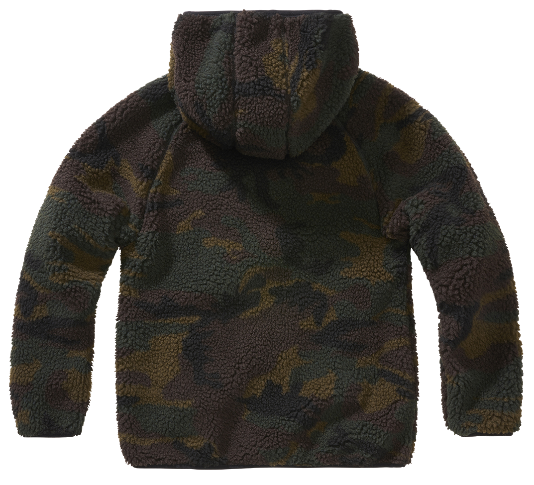 Veste polaire enfant Brandit Teddyfleece à capuche maille peluche et quatre poches