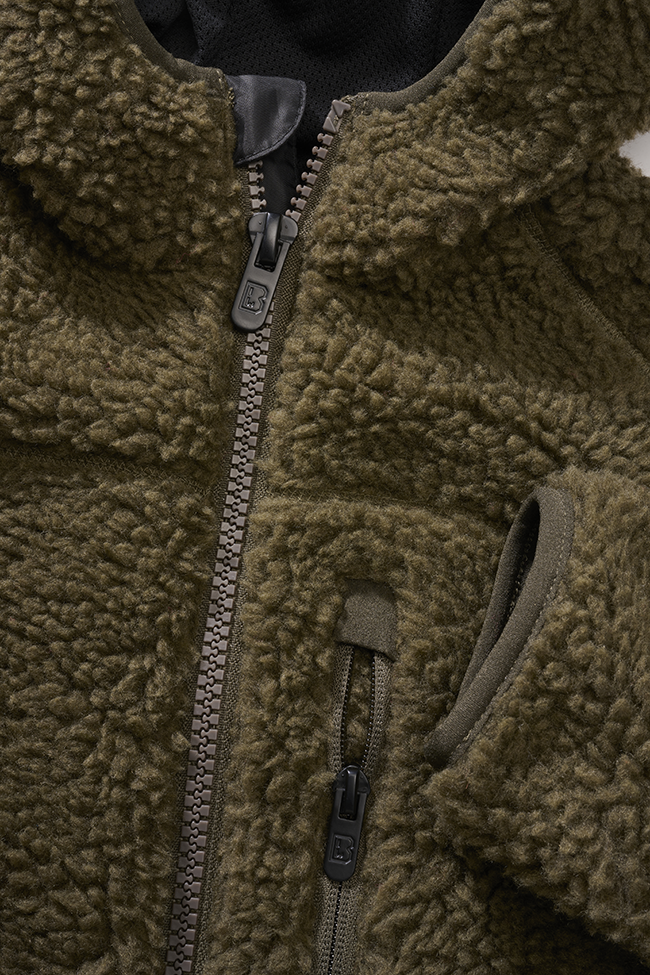 Veste polaire enfant Brandit Teddyfleece à capuche maille peluche et quatre poches