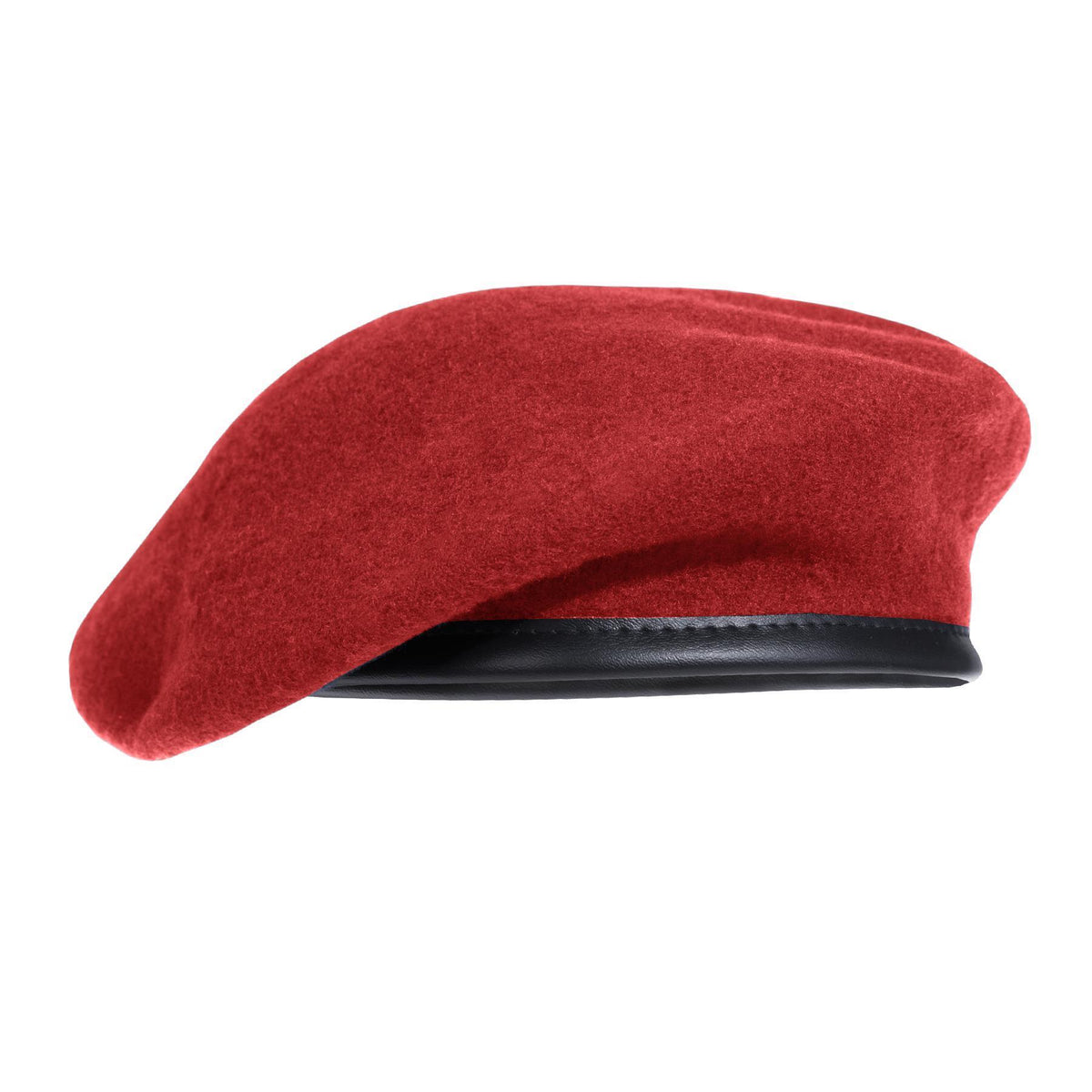 Béret type français Tac Maven laine d'Australie 62's doublure coton passepoil cuir