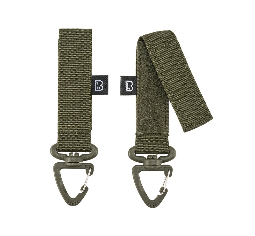 Mousqueton Brandit rotatif triangulaire à sangle pour ceinturon et MOLLE lot de 2