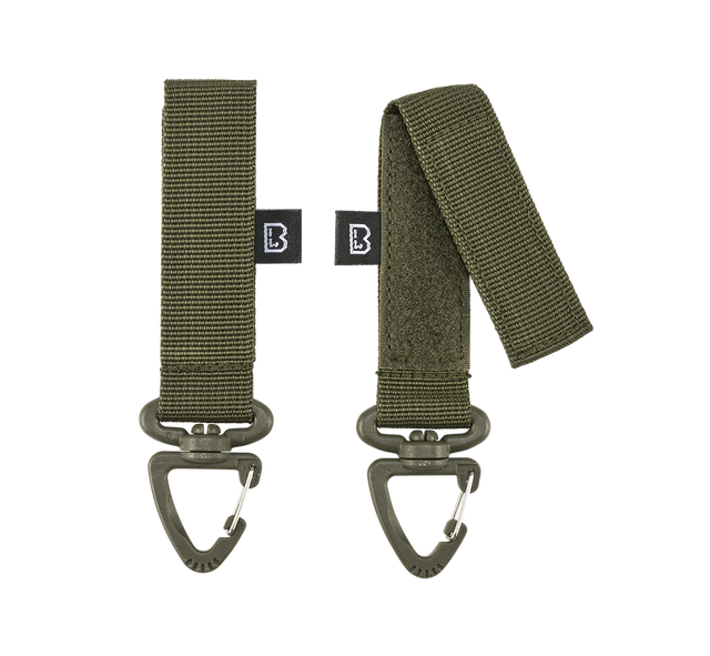 Mousqueton Brandit rotatif triangulaire à sangle pour ceinturon et MOLLE lot de 2