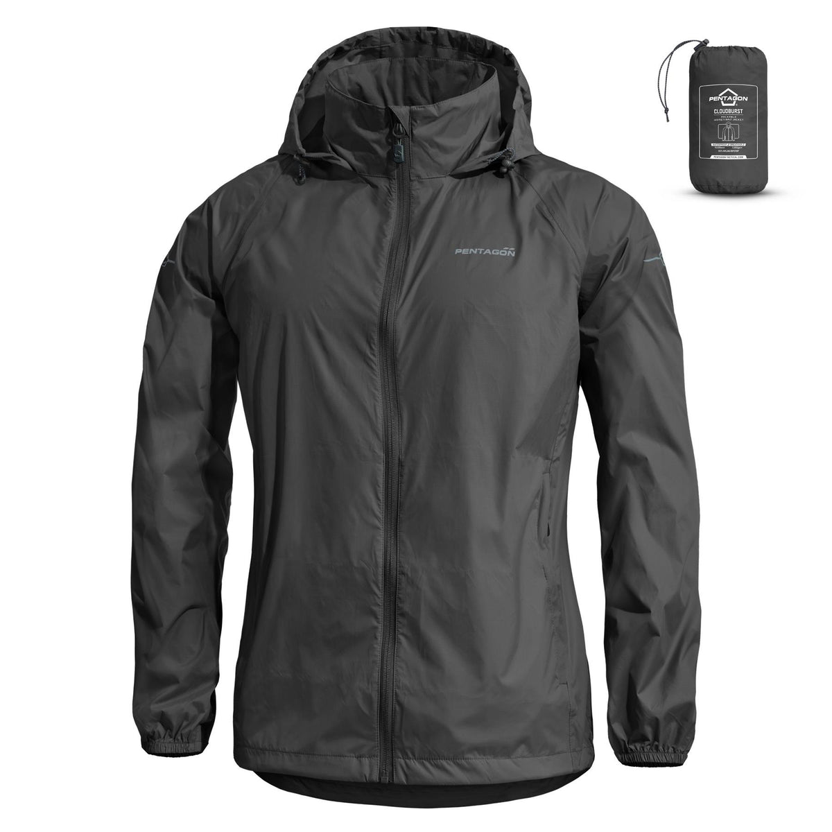 Veste de pluie femme Pentagon Cloudburst compactable coutures soudées capuche