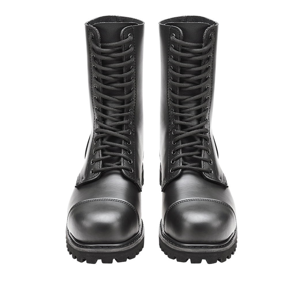 Bottes Brandit Phantom 14 œillets cuir tige montante coque d'acier semelle vissée