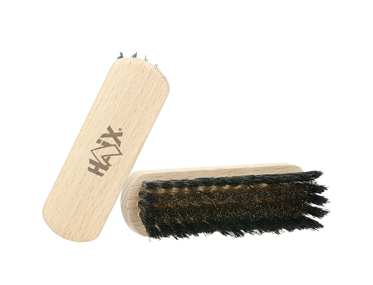 Brosse d'entretien Haix Care Brush Velour poils laiton manche bois cuir velours nubuck
