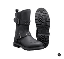 Bottes Brandit Bikerboot cuir mat glissière latérale deux boucles renfort de sélecteur