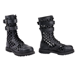 Bottes Brandit Grid Phantom cuir 14 œillets tige ajourée deux boucles coque d'acier