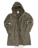 Parka long Bundeswehr en satin de coton doublé, surplus militaire d'occasion