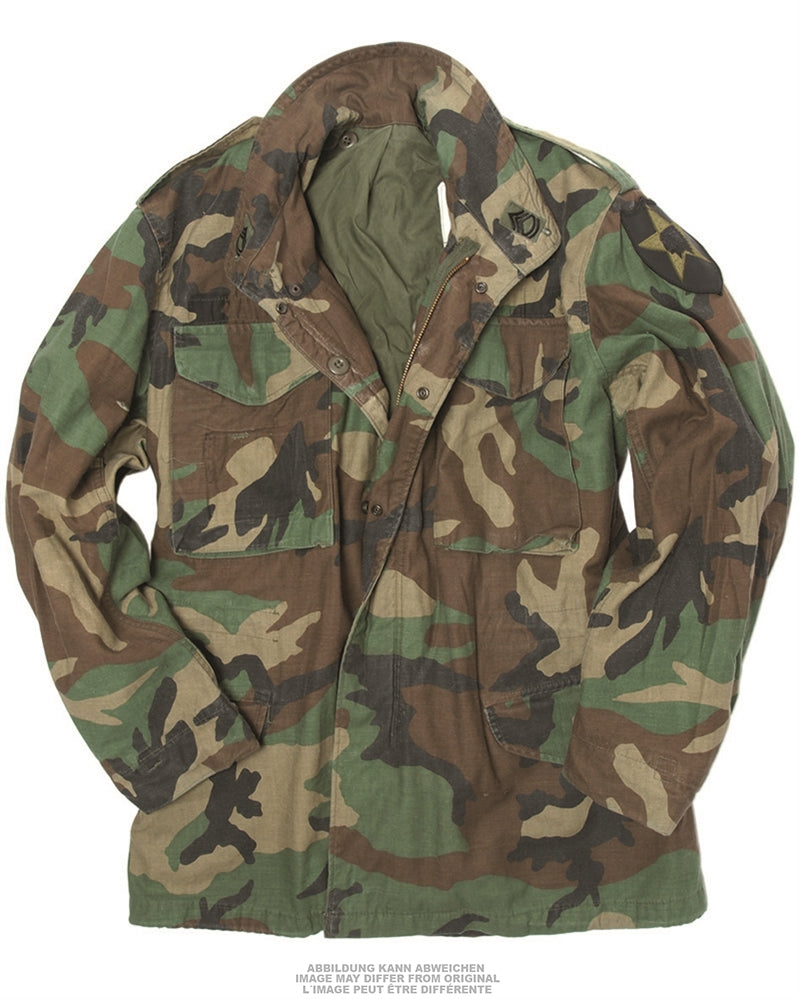 Veste de combat M65 type américain en coton-nylon doublée, surplus d'occasion