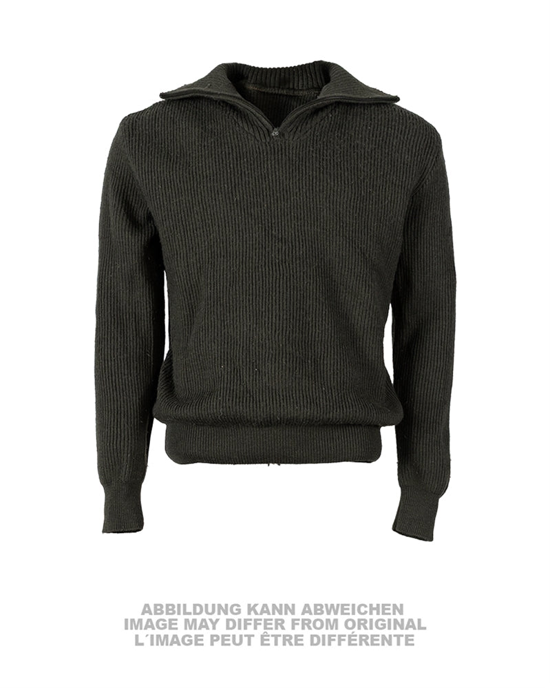 Pull de l'armée grecque à fermeture à glissière, coton et polyester, occasion