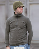 Chemise en tricot Bundeswehr en pur coton à fermeture à glissière, occasion