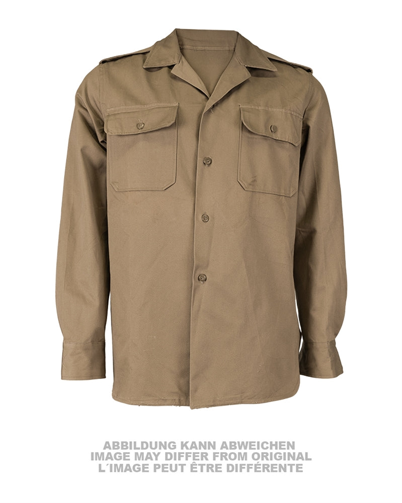 Chemise de service de l'armée grecque à manches longues, surplus d'occasion