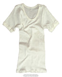 T-shirt côtelé Bundeswehr en pur coton de dotation, stock ancien jamais porté
