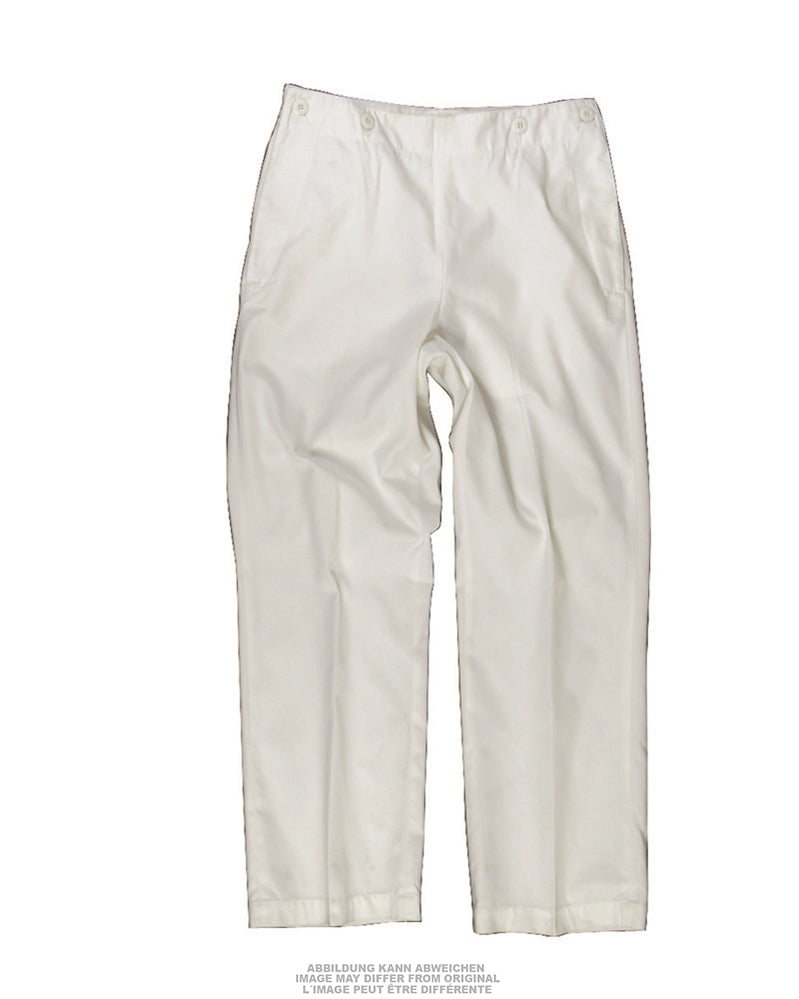 Pantalon à pont de la marine allemande en pur coton, surplus d'occasion