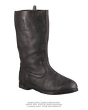 Bottes à tige haute de l'armée est-allemande en cuir, surplus militaire d'occasion