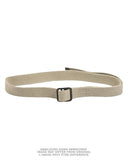 Ceinture française en toile de coton à boucle métallique ouverte, stock ancien