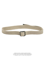 Ceinture française en toile de coton à boucle métallique ouverte, stock ancien